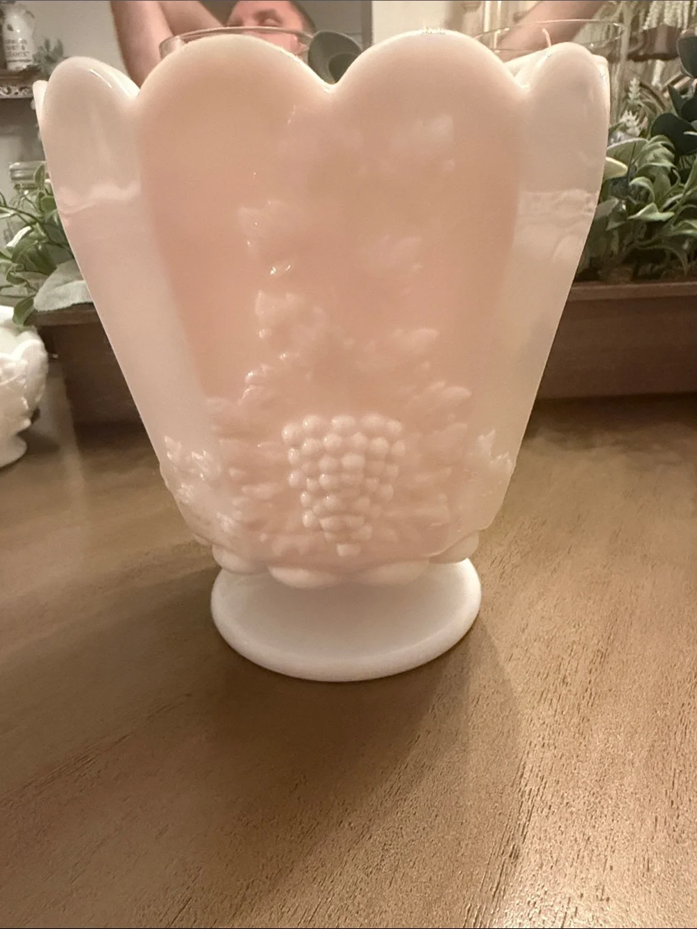 Westmoreland Milk Glass Scalloped Pedestal Vase